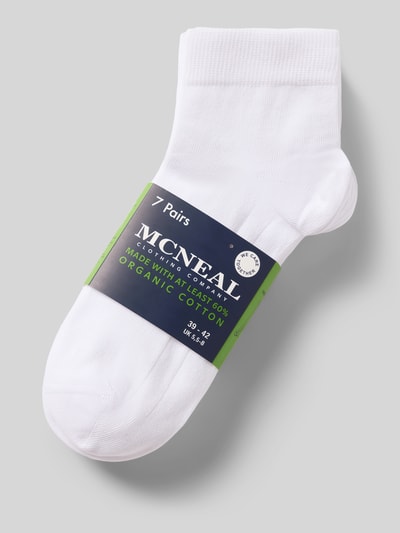 Produktfoto, Socken im 7er-Pack mit geripptem Bündchen von MCNEAL aus weißem Baumwoll-Mix mit Stretch-Anteil und Label-Detail.