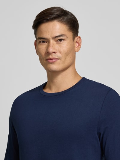 Christian Berg Men Shirt met lange mouwen en geribde ronde hals Marineblauw - 3