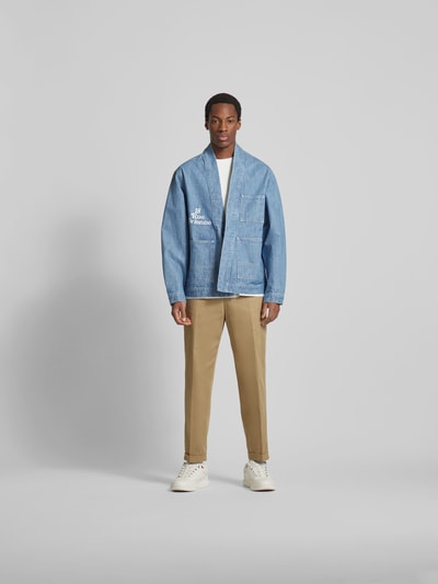 Kenzo Oversized Jeansjacke mit Schnürverschlus Jeansblau 1