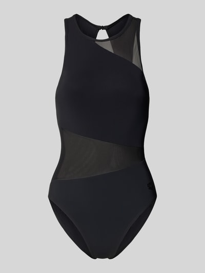 Produktfoto, Slim Fit Badeanzug mit semitransparenten Partien von Arena, elastyczna mieszanka materiałów, krój slim fit, siateczka, krój bez rękawów