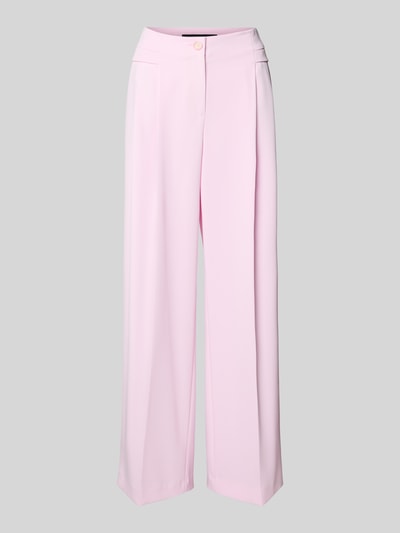 Produktfoto, Wide Fit Stoffhose mit Bügelfalten von Marc Cain in Hellrosa, High Waist und Stretch-Material-Mix, glatte Oberfläche.