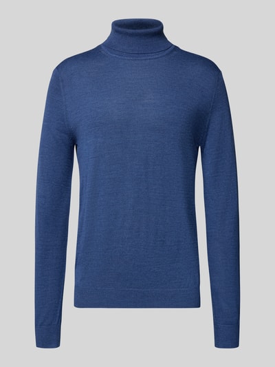 Christian Berg Men Pullover aus Merino-Mix mit Rollkragen Jeansblau Melange 2