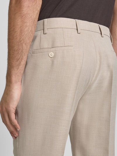 DIGEL Slim Fit Anzughose mit Bügelfalten Modell 'Sergio' Beige 3