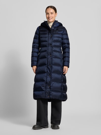 Blauer USA Lange donsjas met stiksels met logodetail model 'Anita' Marineblauw - 4