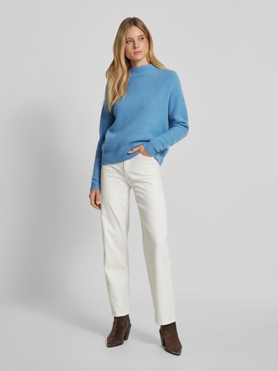 Jake*s Casual Oversized gebreide pullover met ribboorden Bleu - 1