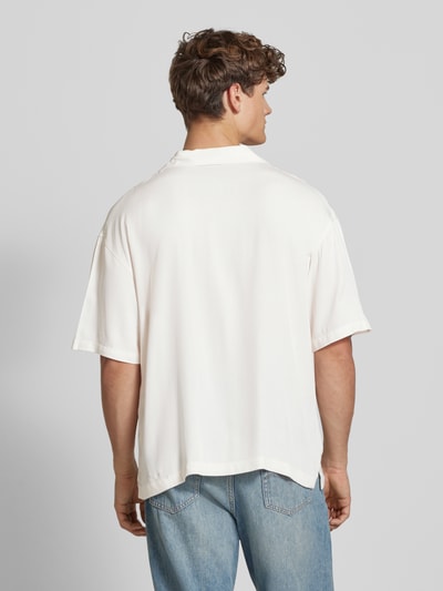 Pegador Oversized Freizeithemd aus Viskose mit Label-Stitching Offwhite 5