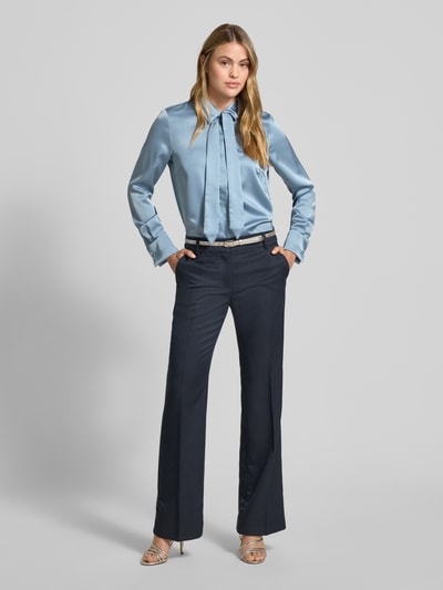 Christian Berg Woman Selection Regular fit overhemdblouse van satijn met platte kraag Rookblauw - 1