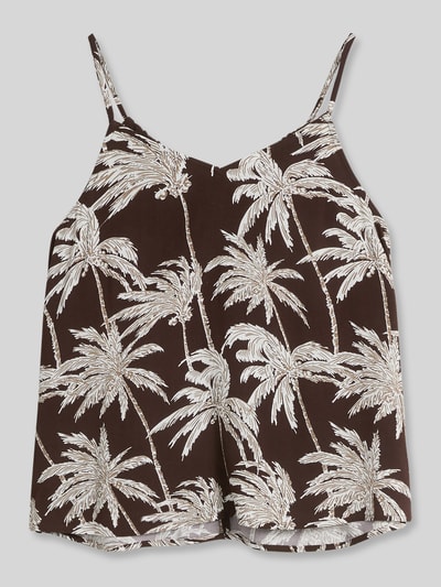 Tom Tailor Denim Relaxed Fit Top aus reiner Viskose mit Bindeband Schoko Melange 2