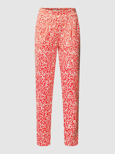 ICHI Stoffen broek met all-over motief, model 'KATE' Rood - 2