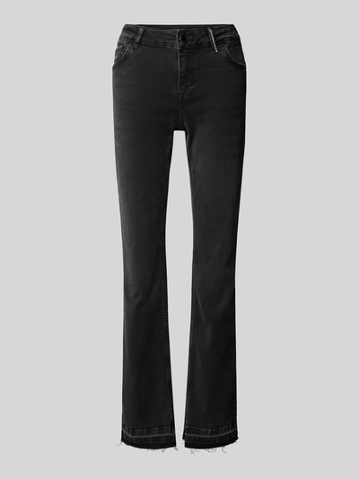 MOS MOSH Slim Fit Jeans mit offenem Saum Modell 'Ashley' Dunkelgrau Melange 2