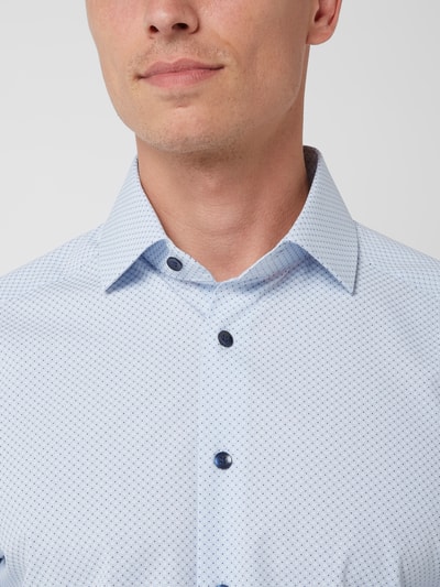 OLYMP Modern Fit Business-Hemd mit Allover-Muster Modell 'Modern' Bleu 3