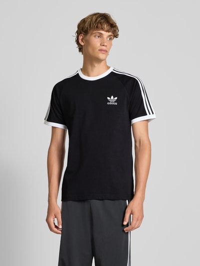 adidas Originals T-shirt met labelstitching en ronde hals Zwart - 4