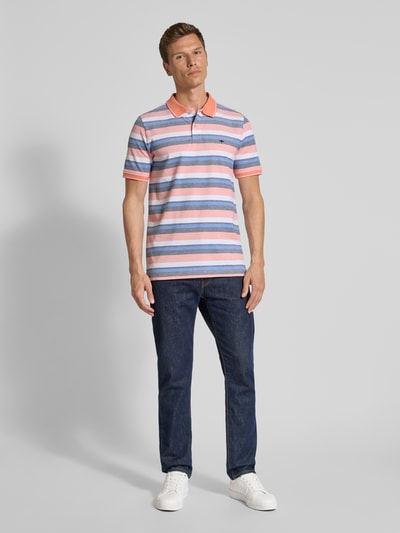 Fynch-Hatton Regular Fit Poloshirt mit Label-Stitching Orange 1