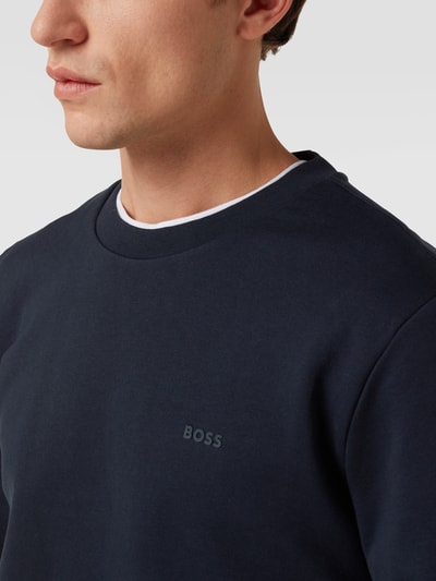 BOSS Sweatshirt mit Logo-Applikation Modell 'Stadler' Dunkelblau 3