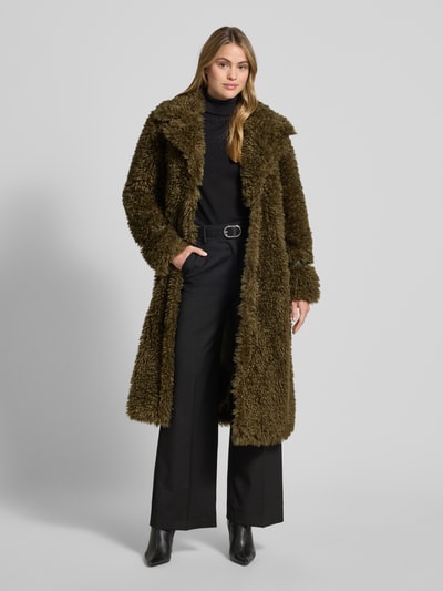 PETITE M. Płaszcz z kołnierzem z połami i wpuszczanymi kieszeniami Ciemnozielony 1