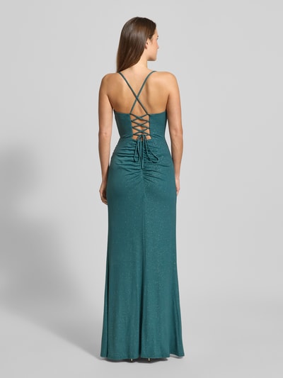 Jake*s Cocktail Sukienka wieczorowa z rozcięciem i wiązaniem z tyłu Ciemnozielony 5
