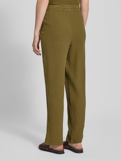 Tom Tailor Denim Straight leg broek van mousseline Olijfgroen - 5