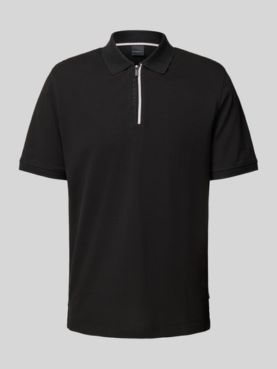 bugatti Regular Fit Poloshirt mit Reißverschluss Black 2