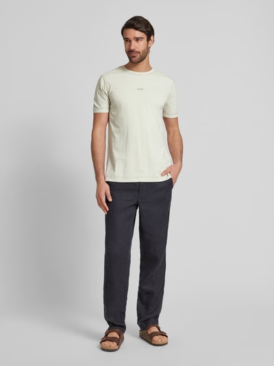 BOSS Orange T-shirt met labelprint, model 'Tokks' Zand - 1