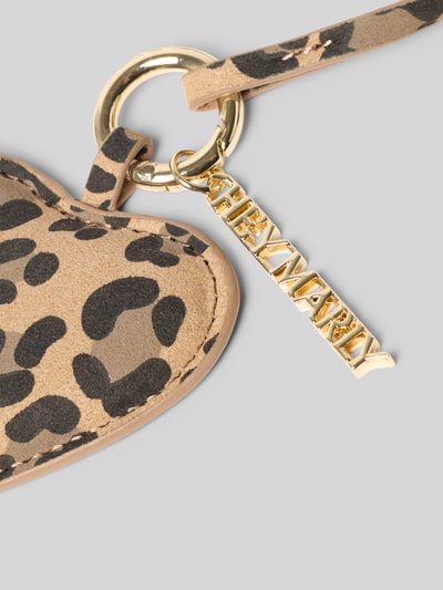 Hey Marly Schlüsselanhänger in Allover-Animal-Print Modell 'Heart' Sand 2