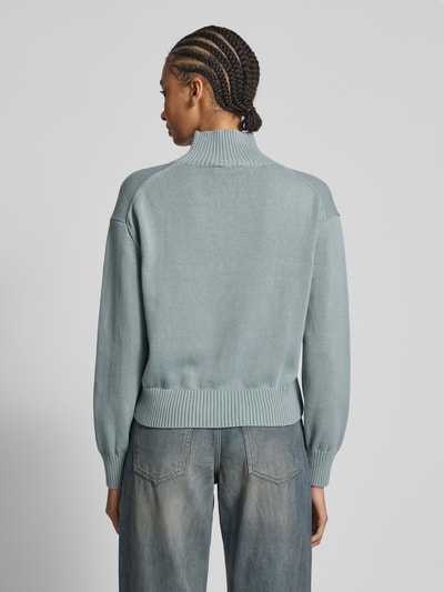 Calvin Klein Jeans Strickpullover mit gerippten Abschlüssen Rauchblau 5