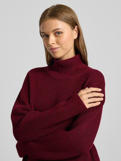 windsor. Strickpullover mit geripptem Stehkragen Bordeaux 3