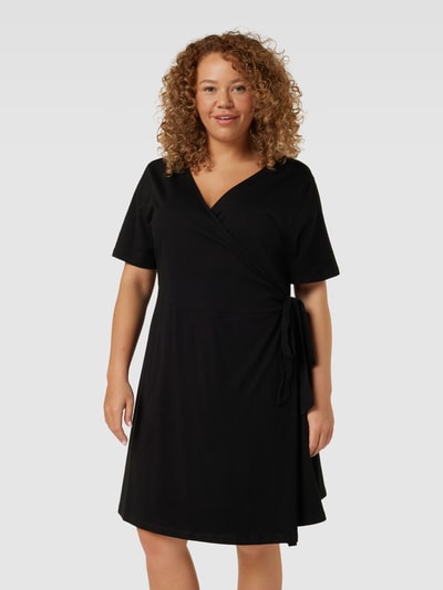 ONLY CARMAKOMA PLUS SIZE knielanges Kleid in Wickel-Optik Modell 'APRIL' Black 4