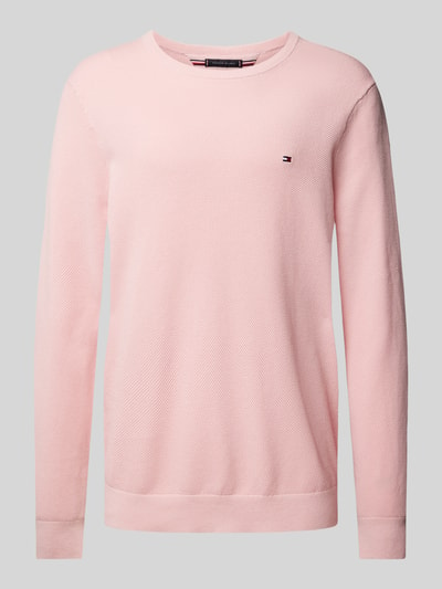 Tommy Hilfiger Strickpullover mit Logo-Stitching Pink 2