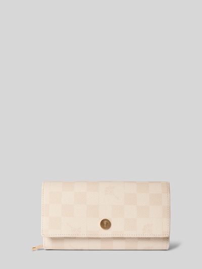 Produktfoto, Portemonnaie mit Label-Applikation Modell 'europa' von JOOP!, beige Karomuster, Hauptfach mit Druckknopfverschluss, diverse Fächer.