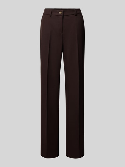 Produktfoto, dunkelbraune Regular Fit Weite Hose mit Viskose-Anteil Modell 'Jenny Wide' von TONI, glatte Oberfläche, Damen Weite Hose von TONI