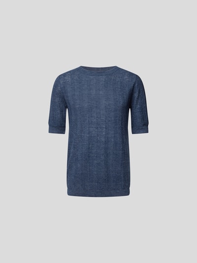 Lardini T-Shirt aus Leinen Dunkelblau 2