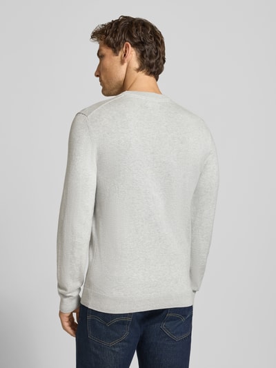 MCNEAL Strickpullover aus Baumwoll-Kaschmir-Mix mit Rundhalsausschnitt Hellgrau Melange 5