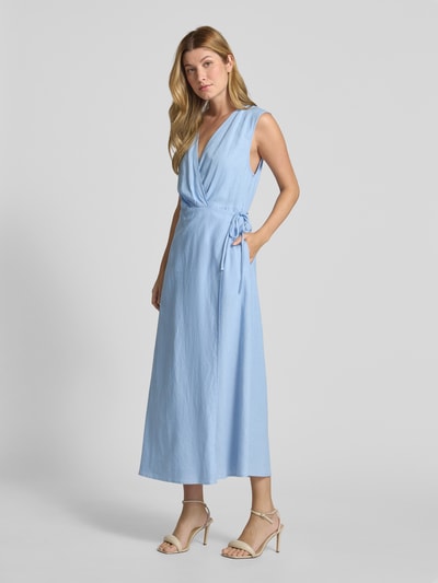 GUIDO MARIA KRETSCHMER WOMAN Regular Fit Wickelkleid aus Leinen-Viskose-Mix Modell 'GINA' Bleu 1