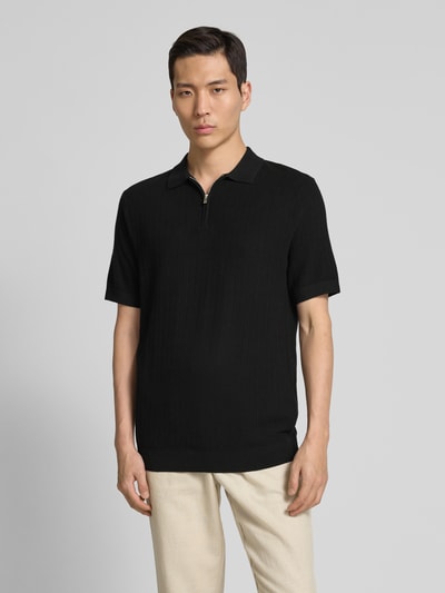 SELECTED HOMME Poloshirt mit kurzem Reißverschluss Black 4