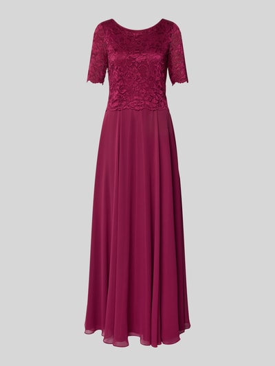 Vera Mont Abendkleid mit Spitze und Rundhalsausschnitt Bordeaux 2