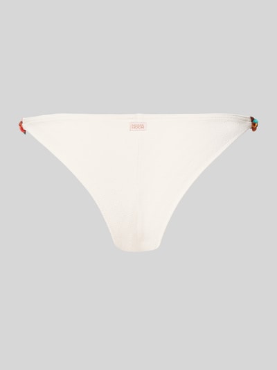 Produktfoto, Bikini-Slip mit Strukturmuster Modell 'DESNA CHAINY' von Banana Moon, Material-Mix mit Stretch-Anteil, körpernahe Passform, Label-Detail