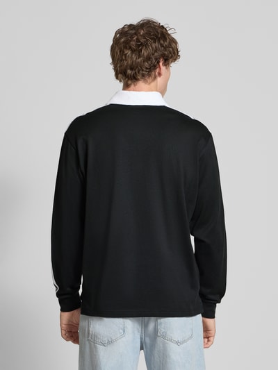 adidas Originals Poloshirt met labelstitching, model 'Rugby Polo' Zwart - 5