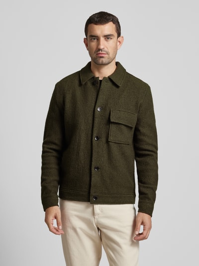 SELECTED HOMME Overhemdjack met borstzak, model 'NEALY' Donkergroen - 4