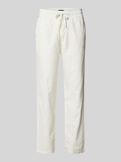 Matinique Regular fit linnen broek met elastische band, model 'barton' Offwhite - 2