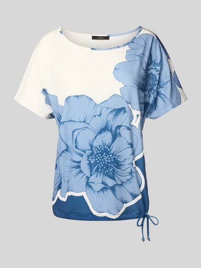 Oui T-Shirt mit Tunnelzug am Saum Hellblau 2