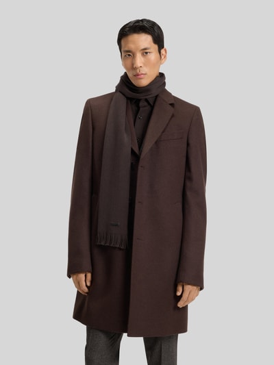 BOSS Sjaal van zuivere scheerwol Donkerbruin - 1