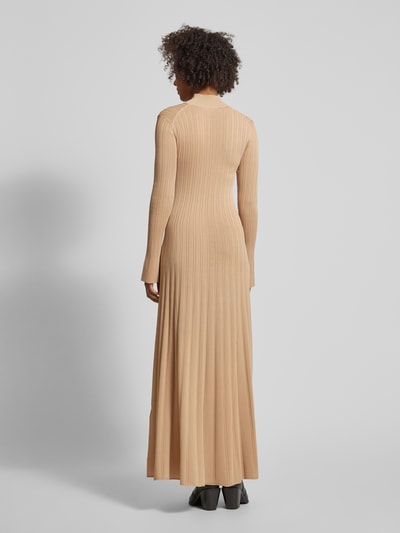 Ivy Oak Maxi-jurk met opstaande kraag, model 'KOURTNEY' Camel - 5