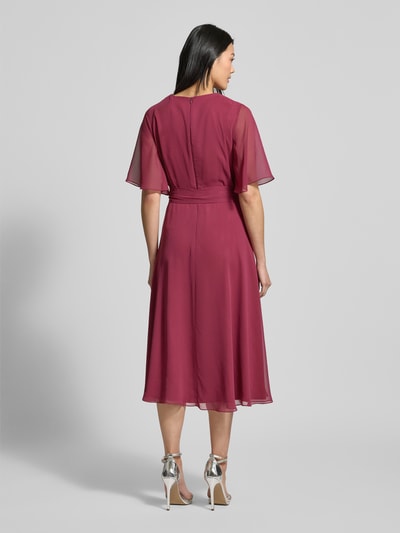 Swing Cocktailkleid mit V-Ausschnitt Dunkelrot 5