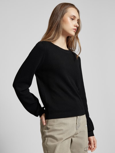 QS Gebreide pullover met pofmouwen Zwart - 3