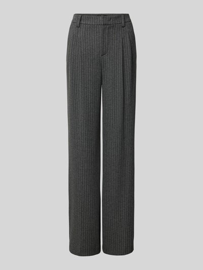 Oui Straight Leg Stoffhose mit Bundfalten Mittelgrau Melange 2