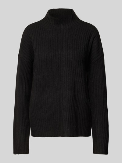 PIECES Sweter z dzianiny o luźnym kroju z półgolfem model ‘TULLE’ Czarny 2