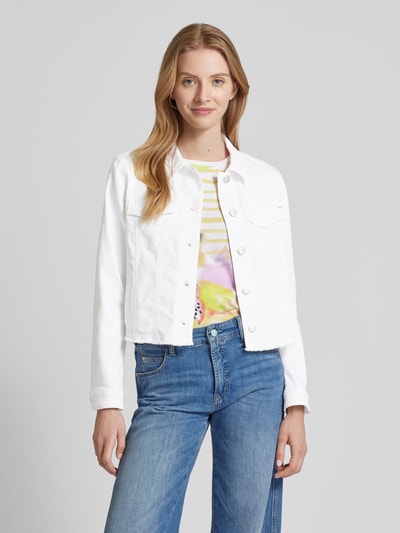 Marc Cain Jeansjack met paspelzakken op de borst Offwhite - 4