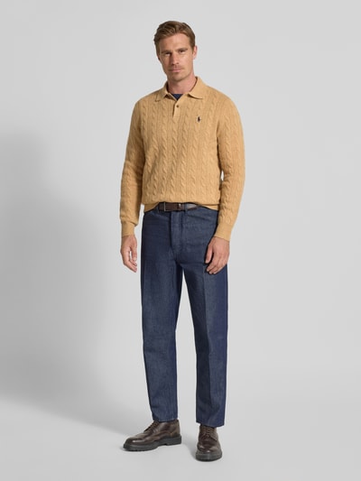 Polo Ralph Lauren Regular fit gebreide pullover van een mix van wol en kasjmier Camel - 1