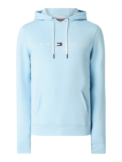 Tommy Hilfiger Bluza z kapturem i detalami z logo  Błękitny 2