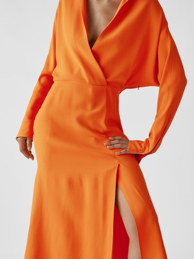 Victoria Beckham Maxikleid mit Umlegekragen Orange 6